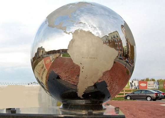 Sphere Stainless Steel Globe Map Sculpture Outdoor Decorative Customized