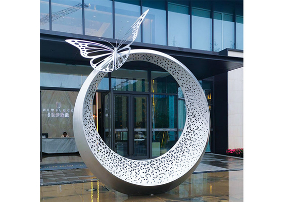 Chiny Dekoracja zewnętrzna Rzeźba motyla ze stali nierdzewnej Duża ze światłem dostawca