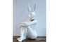 Painted Rabbit Man Outdoor Rzeźba z włókna szklanego Fantasy Artwork Life Size dostawca