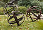 Hollow Corten Steel Lawn Ball Rusted Metal Garden Sculptures Custom Size