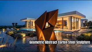 Monolit — geometryczna abstrakcyjna rzeźba ze stali Corten
