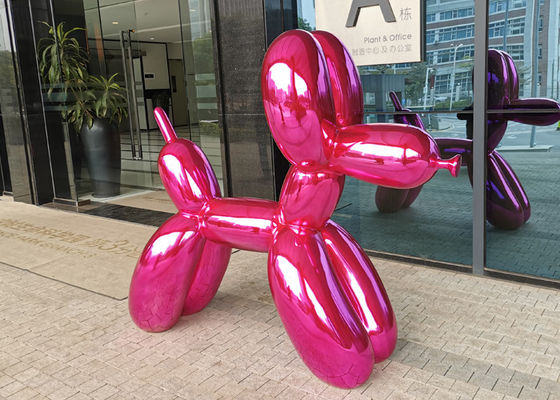 Dobra cena. Sztuka współczesna Hot Pink Balloon Dog Resin Outdoor Rzeźba z włókna szklanego w Internecie