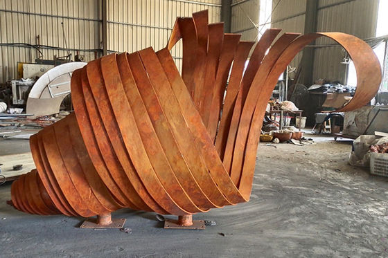 Dobra cena. Outdoor Large Corten Steel Sculpture Metalowe ozdoby ogrodowe o długości 2,7 m w Internecie