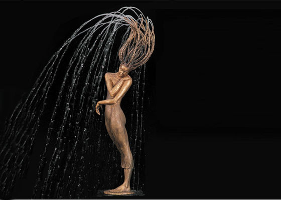 Dobra cena. Dekoracja ogrodowa na zewnątrz Kobieta z brązu Fontanna wodna o wysokości 250 cm w Internecie