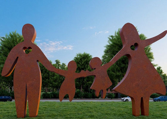 Dobra cena. Publiczny ogród Park Metal Art Corten Stalowa Rodzina Figury Rzeźba w Internecie