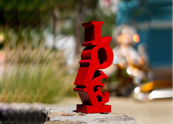 Dobra cena. Duże krajobrazowe dekoracje Czerwone rzeźby z stali nierdzewnej LOVE w Internecie