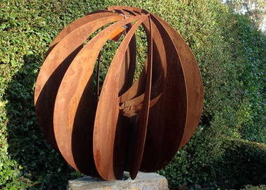Dobra cena. Corten Steel Hollow Outdoor Metal Sphere Rzeźba Różne rozmiary dostępne w Internecie