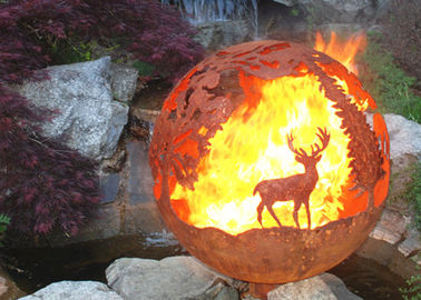 Dobra cena. Stabilność korozyjna Corten Steel Sphere Fire Pit Deer do dekoracji ogrodu w Internecie