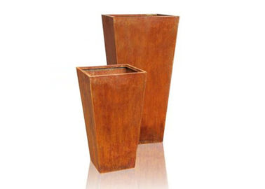 Bespoke Garden Corten Steel Planter OEM / ODM Acceptable 120cm Tall