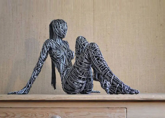 Dobra cena. Nowoczesna dekoracja zewnętrzna Wire Stainless Steel Sculpture Dancer w Internecie