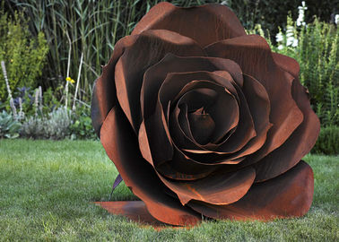 Dobra cena. Rose Flower Corten Rzeźba ze stali, zardzewiałe metalowe rzeźby ogrodowe w Internecie