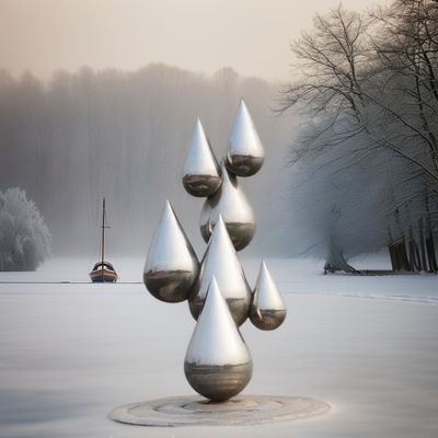 Dobra cena. Nowoczesne rzeźby ze stali nierdzewnej lustro Polerowane kropli wody Design Wewnętrzny zewnętrzny w Internecie