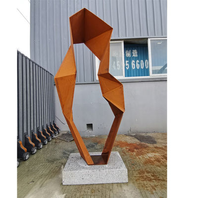 Dobra cena. Abstrakcja Geometryczna 120 cm Wysokość Korten Stalowa Rzeźba Wytłuszczona z Rusty Finish w Internecie