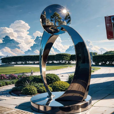 Dobra cena. Duży ogród na zewnątrz Sztukę abstrakcyjną Lustro metalowe Polerowane rzeźby ze stali nierdzewnej Hotele Rzemiosła metalowe na zewnątrz w Internecie