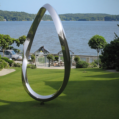 Custom Large Polished Modern Abstract Metal Art Stainless Steel Garden Sculpture