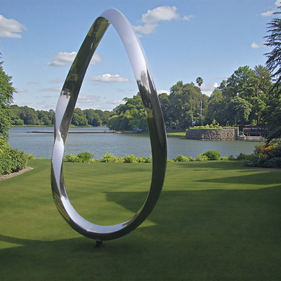 Custom Large Polished Modern Abstract Metal Art Stainless Steel Garden Sculpture