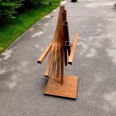 Dobra cena. Abstrakcyjna metalowa dekoracja ogrodowa na zewnątrz, rzeźba ze stali Corten, fabryka metalu w Internecie