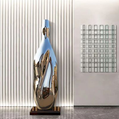 Dobra cena. Large Size Mirror Polished Stainless Steel Bottle Sculpture For Decoration w Internecie