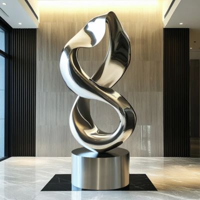 Dobra cena. Contemporary Indoor/Outdoor Decoration Stainless Steel Infinity Loop Sculpture w Internecie