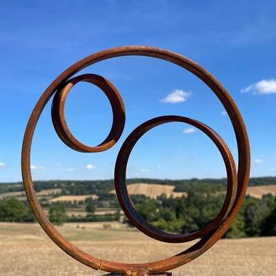 Dobra cena. Large Circle Ring Modern Corten Outdoor Garden Abstract Art Sculpture w Internecie