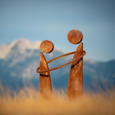 Dobra cena. Corten Steel Sculpture Abstract Art for Outdoor/Garden Decoration Landscaping w Internecie