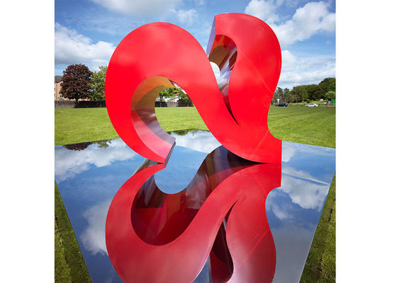 Dobra cena. Czerwony kolor Malowane nowoczesne rzeźby ogrodowe Dekoracje miejskie W kształcie serca ze stali nierdzewnej w Internecie