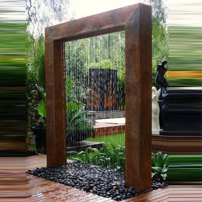 Dobra cena. Garden Decor Gate Design Corten Stalowa fontanna Water Feature Rzeźba w Internecie