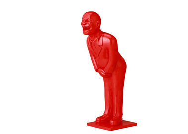 Dobra cena. Life Size Welcome Malowana rzeźba metalowa Red Bowing Man Fiberglass Sculpture w Internecie