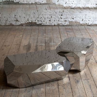 Dobra cena. Super Home Decor Polerowana rzeźba na ławce ze stali nierdzewnej jako idealny krajobraz w Internecie