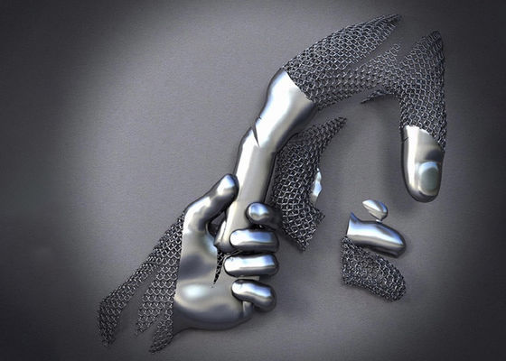 Dobra cena. Love Hands Design Metalowa rzeźba ścienna 3D ze stali nierdzewnej Matowe wykończenie w Internecie
