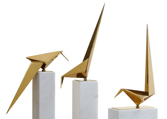 Dobra cena. Polerowana rzeźba żurawia origami ze stali nierdzewnej do dekoracji wnętrz w Internecie