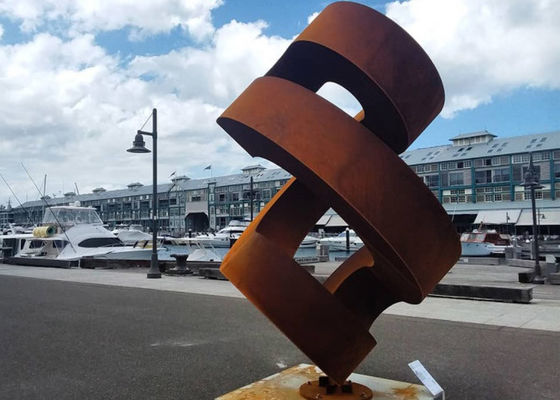 Dobra cena. Duża zardzewiała abstrakcyjna rzeźba ze stali Corten do ogrodu w Internecie