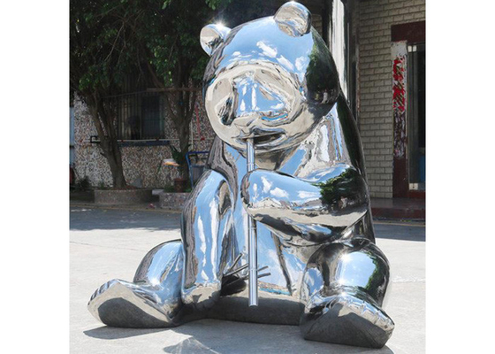 Dobra cena. Plaza Dekoracja Lustro Rzeźba Panda ze stali nierdzewnej o wysokości 150 cm w Internecie