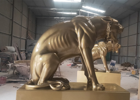 Dobra cena. Casting Life Size Painted Animal Fiberglass Big Cat Rzeźba Publiczna dekoracja w Internecie
