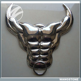 Dobra cena. 50 cm metalowa rzeźba ściany Malowana czaszka Buffalo Wall Art Stal nierdzewna w Internecie