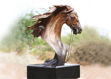 Dobra cena. Ręcznie wykonany kucie brązu Ferghana Horse Head Garden Statue do dekoracji publicznych w Internecie