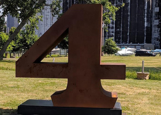 Dobra cena. Rusty Metal Art Corten Steel Number 4 Sculpture w Internecie