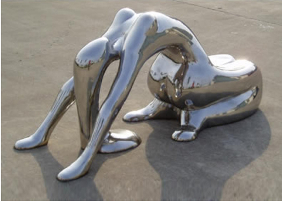 Dobra cena. Nowoczesna sztuka metalowa z nierdzewnej stali Yoga Lady Sculpture Polerowana w Internecie