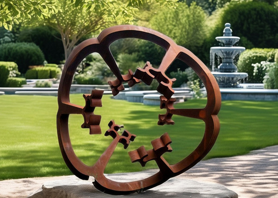 Sztuka stalowa z walcowanego ogrodu na zewnątrz Rusty Metal Art Flower in Corten Trwałe dekoracje na zewnątrz
