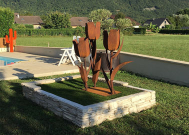 Dobra cena. Lifelike Corten Steel Tulipan Streszczenie Kwiatowa Rzeźba Do Dekoracji Ogrodu w Internecie