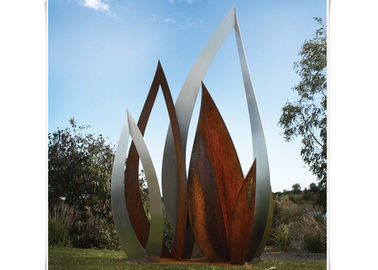 Dobra cena. Metal Garden Ornament Botaniczna Corten Stalowa rzeźba liścia z Rusty Finish w Internecie
