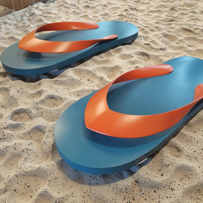 Dobra cena. Duża zewnętrzna rzeźba z stali nierdzewnej Flip Flop Public Painted Metal Art w Internecie