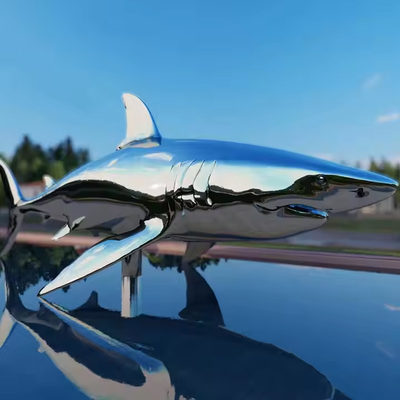 Outdoor Swimming Pool Decoration Stainless Steel Shark Sculpture