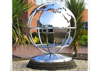 Dobra cena. Metal World Globe Mapa ze stali nierdzewnej Rzeźba do dekoracji publicznej w Internecie