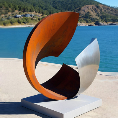 Dekoracja Naturalna Korozja Stal i Rzeźba Ryby ze Stali Nierdzewnej