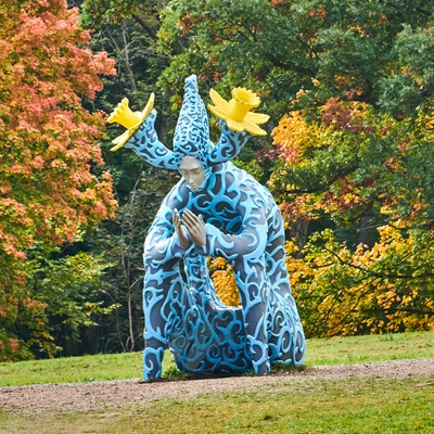 Dobra cena. Large Outdoor Botanical Sculpture - Fiberglass Nature-Themed Art Installation for Gardens w Internecie