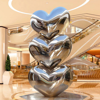 Dobra cena. Hotel Dekoracja Lustrzane Wykończenie Ułożone Serce Rzeźba Ze Stali Nierdzewnej w Internecie