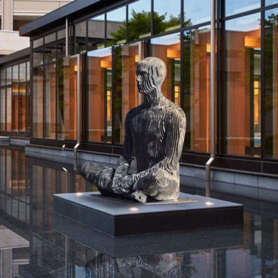 Niestandardowy rozmiar życiowy Modern Art Abstrakcyjna stal nierdzewna Statuetka znikająca