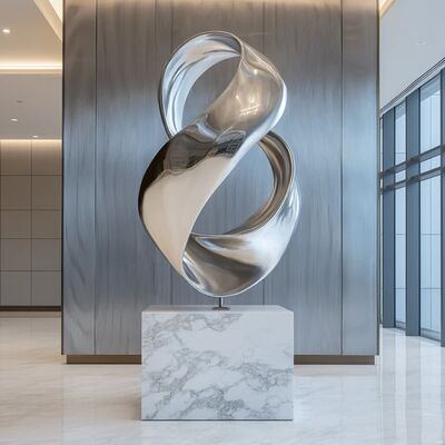 Dobra cena. Contemporary Modern Abstract Infinity Stainless Steel Sculpture w Internecie