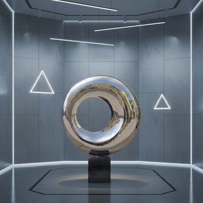 Specjalne lustro Polerowane ze stali nierdzewnej Sztuka sztuki nowoczesnej Wnętrze okrągłe abstrakcyjne dekoracje Statuetki